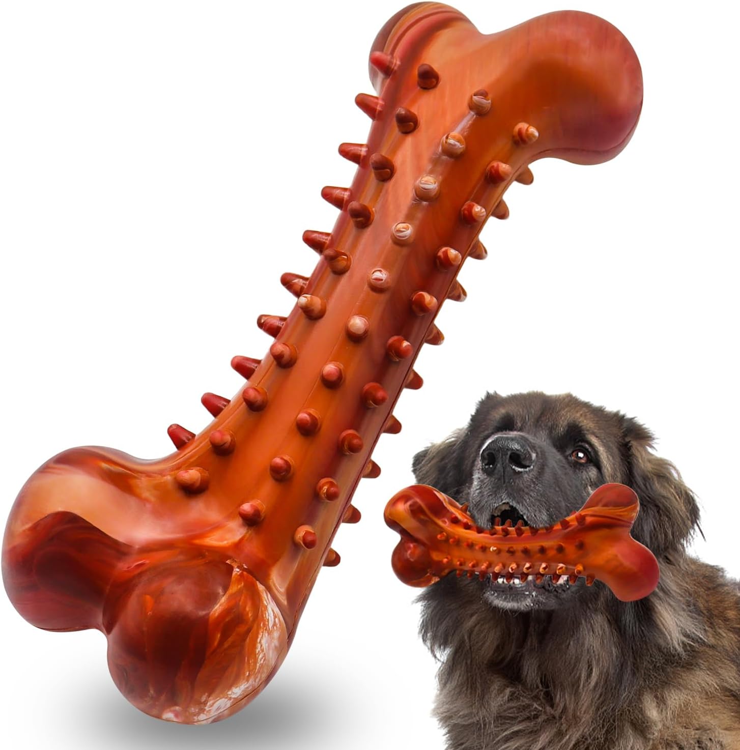 Dog Chew Toys, Indestructible Dog Toys for Aggressive Chewers, Tough Rubber Bone Teething Toy Birthday Gifts for Small Medium Large Dogs