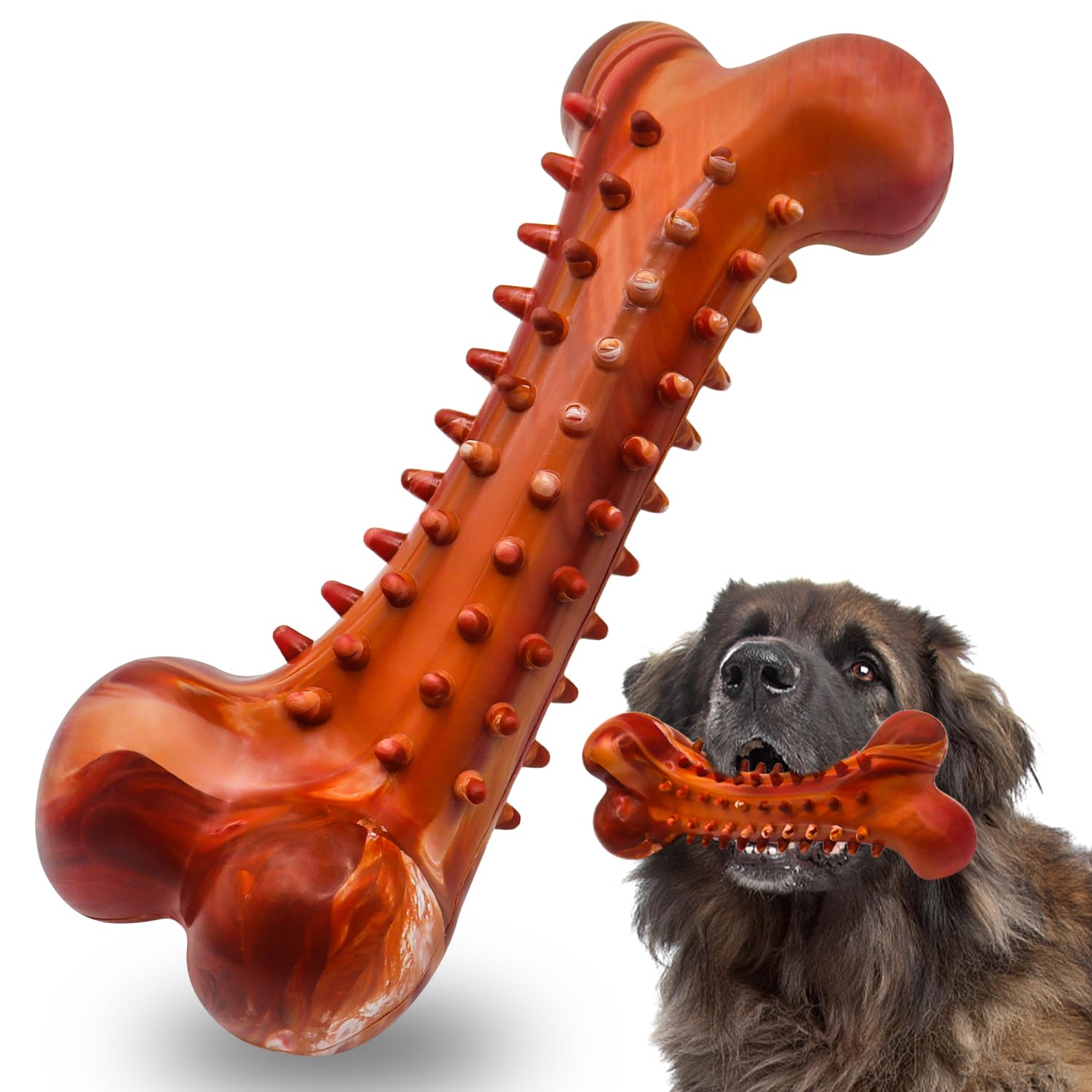 Dog Toys Indestructible Dog Toy Tough Squeaky Dogs Chew Toys, Rubber Toys for Training Teeth Cleaning Playing and Chewing for Medium Breeds
