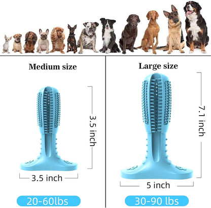 HETOO Dog Chew Toys, Dog Toothbrush Toys for Puppy Dental Care Teeth Cleaning, Natural Rubber Teeth Grinding Rod Gifts for Dogs (Blue)