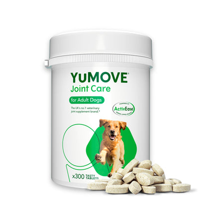 YuMOVE Joint Supplement for Dogs, Essential Dog Hip and Joint Aid for Stiff Adult Dogs with Glucosamine, Chondroitin & Green Lipped Mussel, 60 Tablets