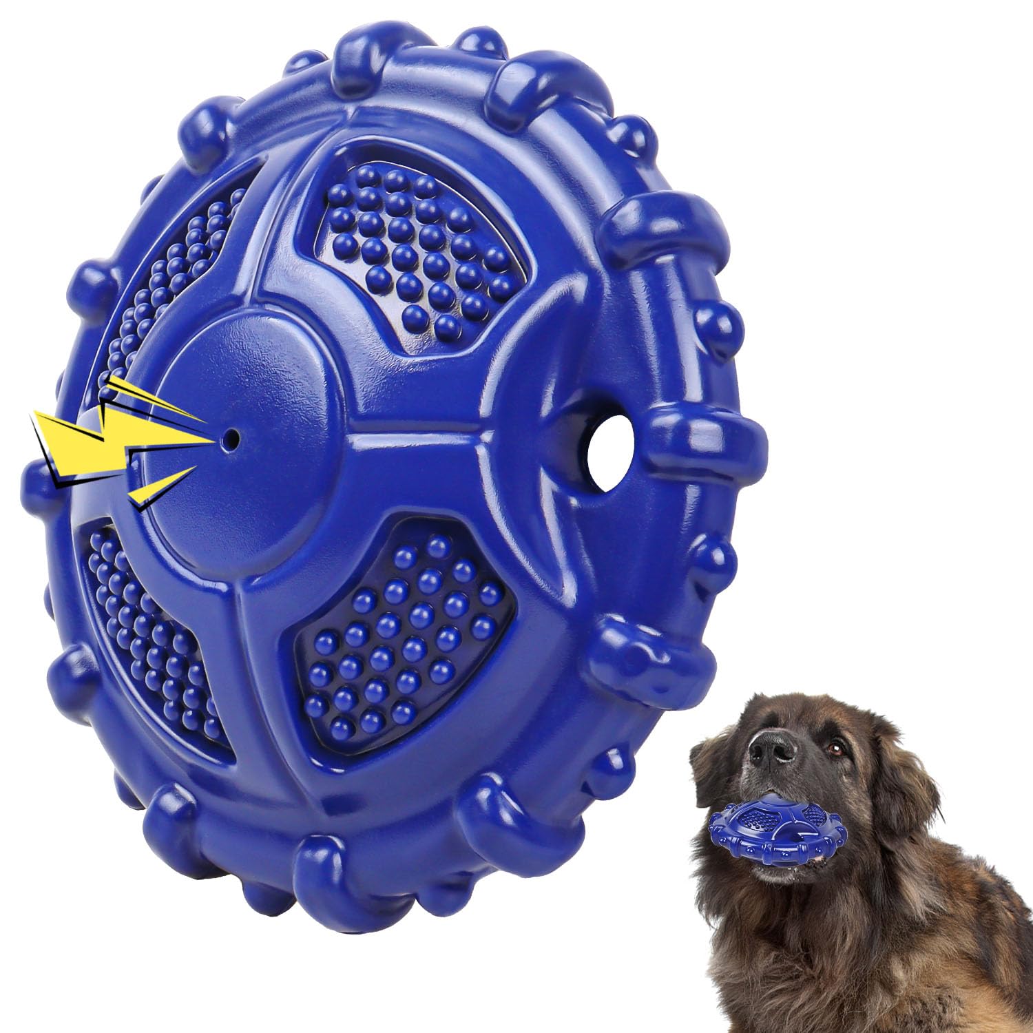 Dog Toys Indestructible Dog Toy Tough Squeaky Dogs Chew Toys, Rubber Toys for Training Teeth Cleaning Playing and Chewing for Medium Breeds