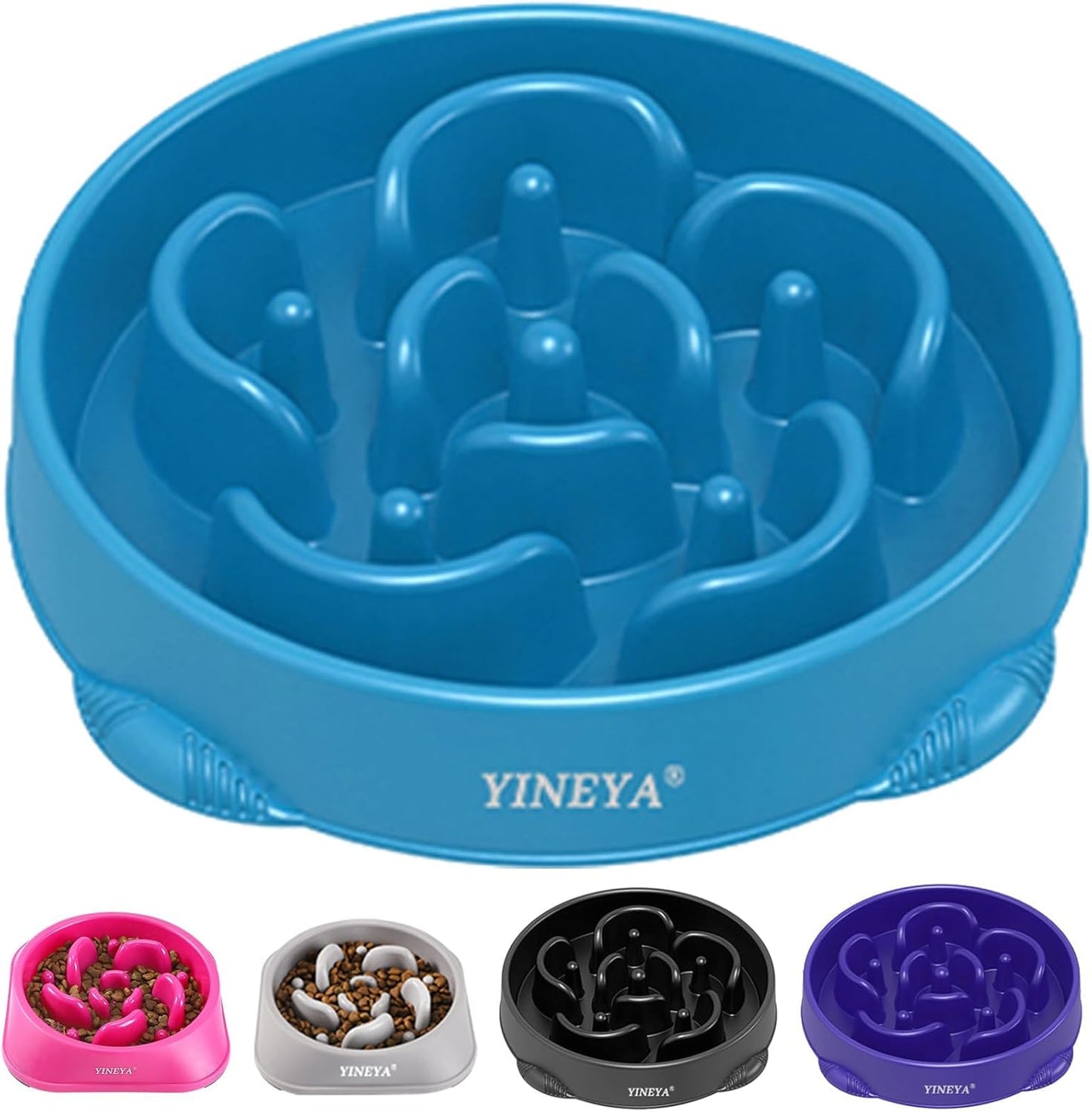 YINEYA 4 Cups Slow Feeder Dog Bowls Large Breed, Anti-Choking Pet Supplies, Maze Dog Food Bowl, Puzzle FeederThat Slow Down Eating
