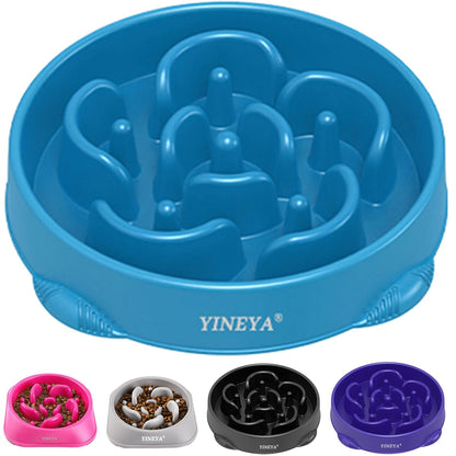 YINEYA Slow Feeder Dog Bowl Anti Gulping Healthy Eating Dog Slow Food Feeding Pet Bowl Slow Eating Healthy Design for Large Size Dogs (Rosered)