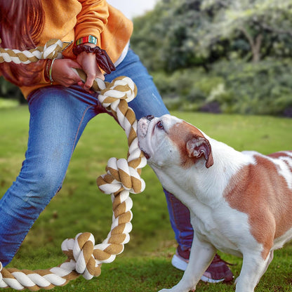 Large Dog Rope Toys For Aggressive Chewers, Size 105 cm, 6 Knot Tough Rope Chew Toys For Large Dogs, Indestructible 100% Non-Dye Cotton Rope For Large Breed Dog, Dogs Teething Chew Tug Toy