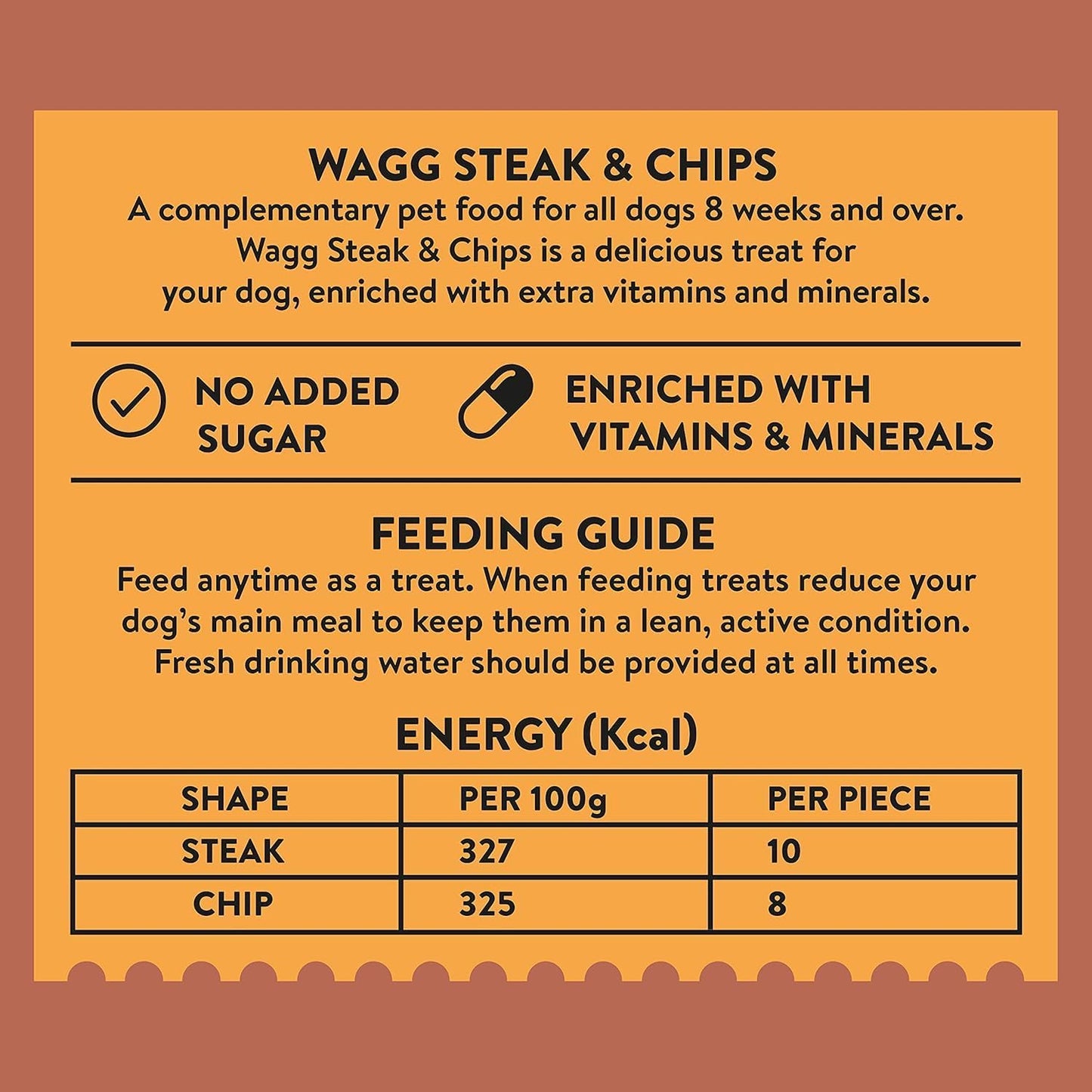 Wagg Steak & Chips Tasty Bites Beef & Potato Dog Treats 125g (Pack of 7) - Oven Baked