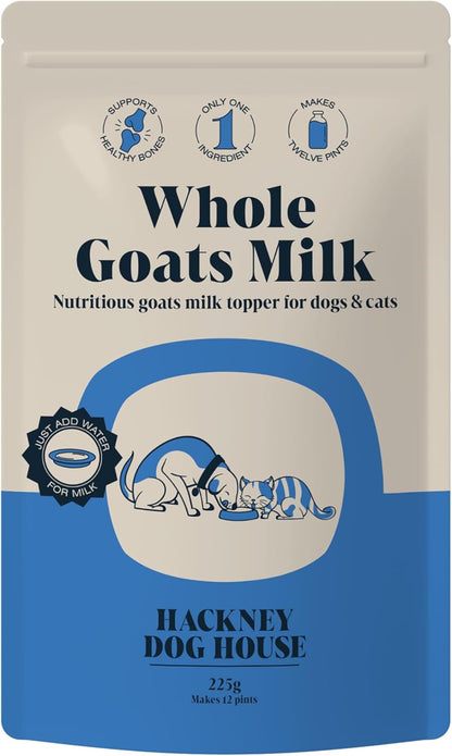 Hackney Dog House Goats Milk Powder for Dogs & Cats | Create Delicious Goats Milk-Drink | For Adult & Puppy | Each Pack Makes 12 Pints