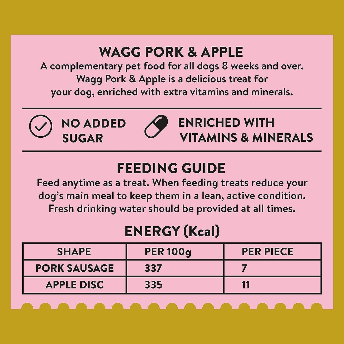 Wagg Tasties Tasty Bites Pork & Apple Dog Treats 125g (Pack of 7) - Oven Baked