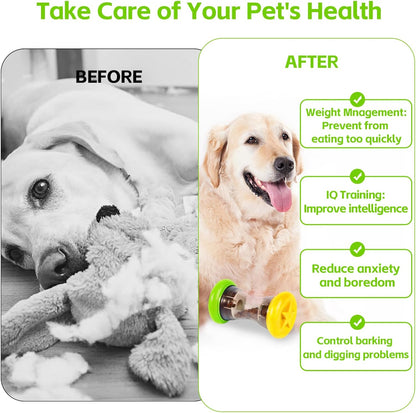 AUSCAT Dog Treat Dispensing Toy, Slow Feeder, Interactive Dog Puzzle Toys for Small and Medium Breeds, Dog Enrichment Toys to Keep Them Busy(Not for Aggressive Chewers) (2PCS)