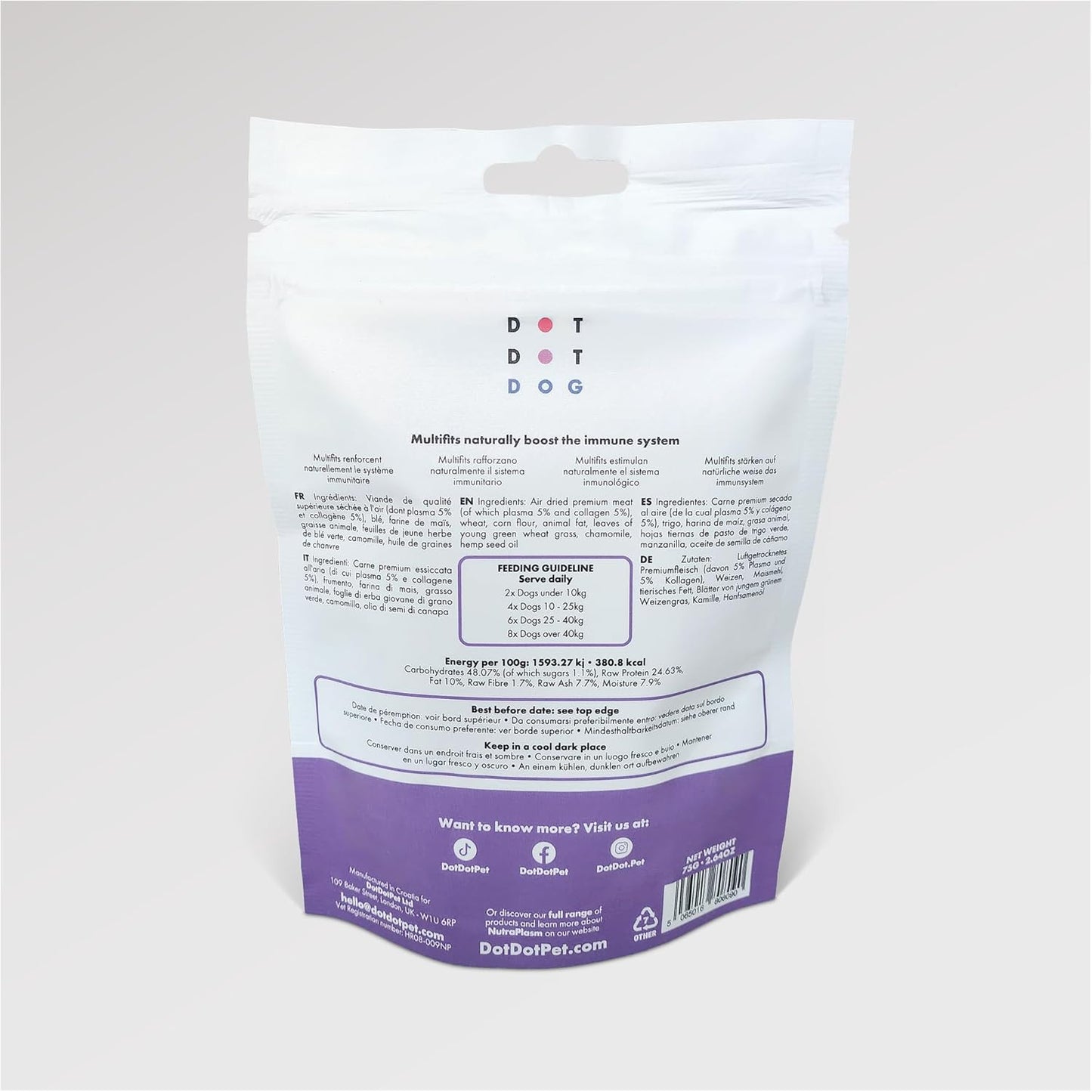 Multifit Mini Bones for Dogs (60 Pack) - Plasma Superfood Dog Supplements - Vet Endorsed Daily Dog Vitamins Biscuit for Immunity, Gut & Calm Behaviour - Collagen for Skin, Coat & Joints