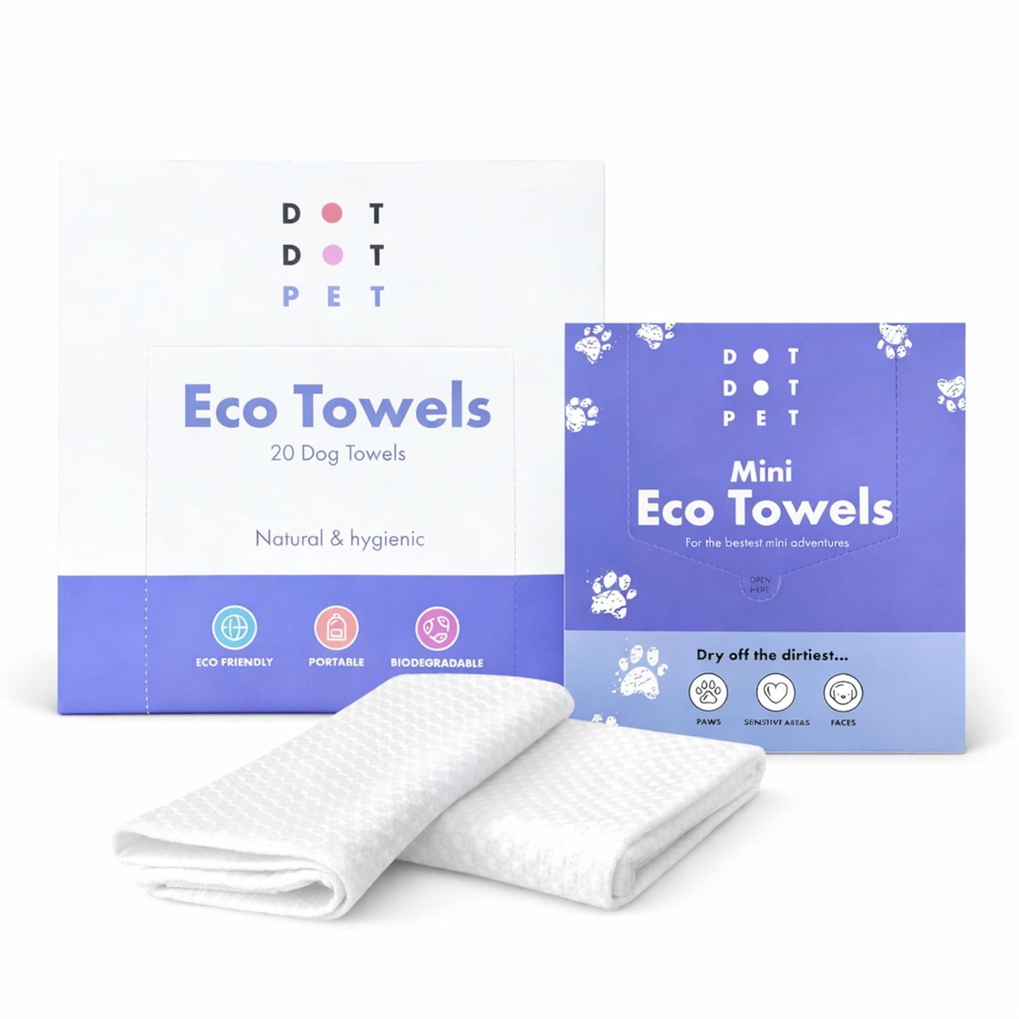 Eco Mini Dog Towels for Drying Dogs (10 Pack) - Natural Fibre, Super-Absorbent Small Dog Drying Towels, Plastic-Free & Skin-Kind - Dog Cleaning Wipes Ideal for Mud, Wet Dogs & Bath Time