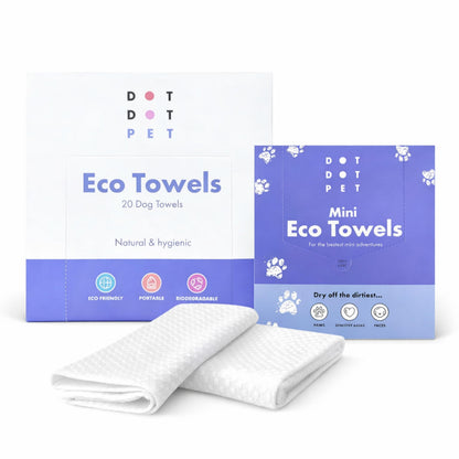 Eco Mini Dog Towels for Drying Dogs (10 Pack) - Natural Fibre, Super-Absorbent Small Dog Drying Towels, Plastic-Free & Skin-Kind - Dog Cleaning Wipes Ideal for Mud, Wet Dogs & Bath Time