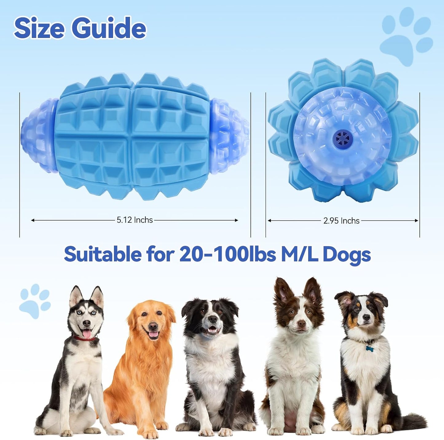 YINEYA Tough Dog Toys for Aggressive Chewers - Large Breed, Indestructible & Durable, Squeaky Dog Ball
