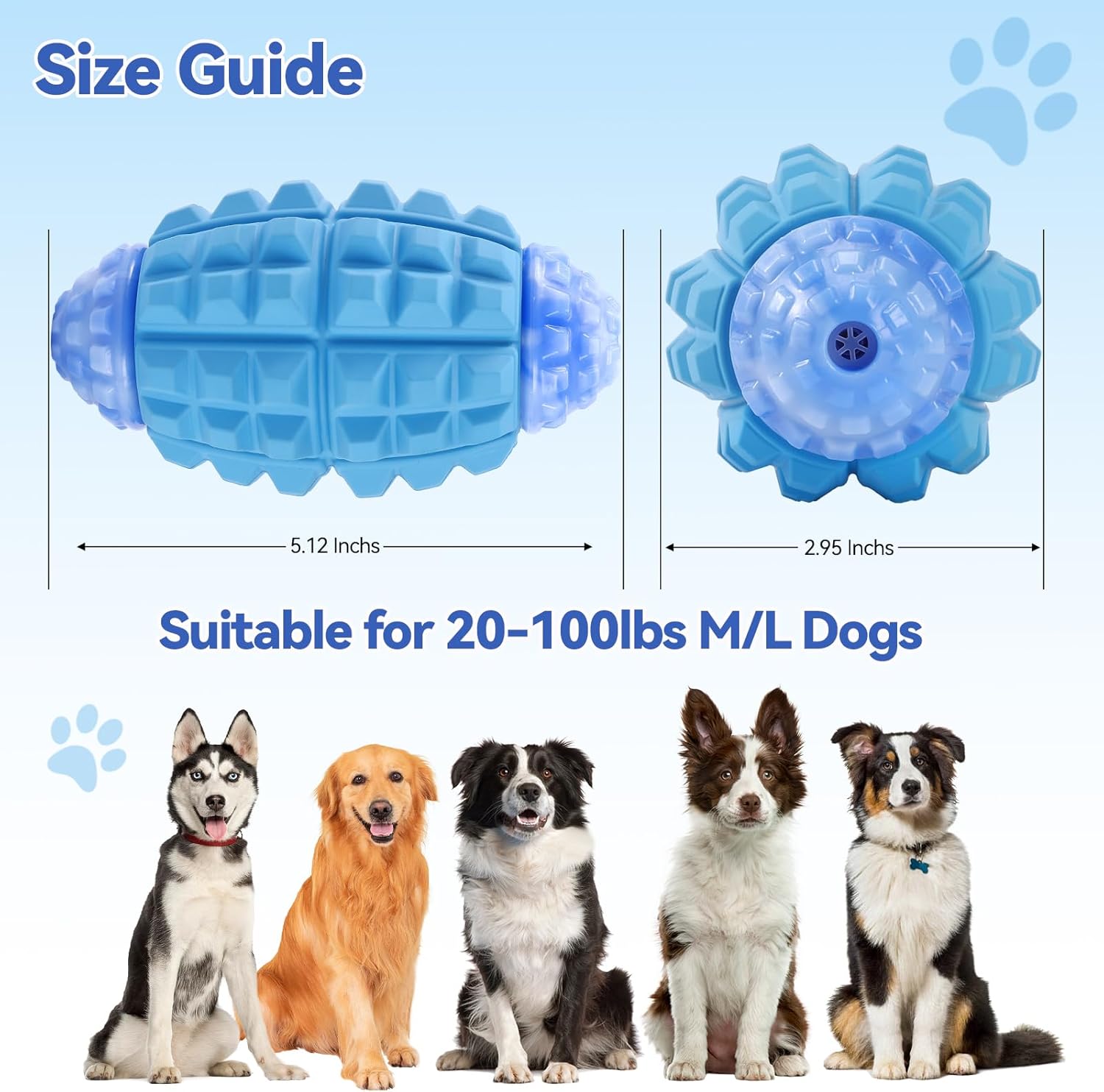 YINEYA Tough Dog Toys for Aggressive Chewers - Large Breed, Indestructible & Durable, Squeaky Dog Ball