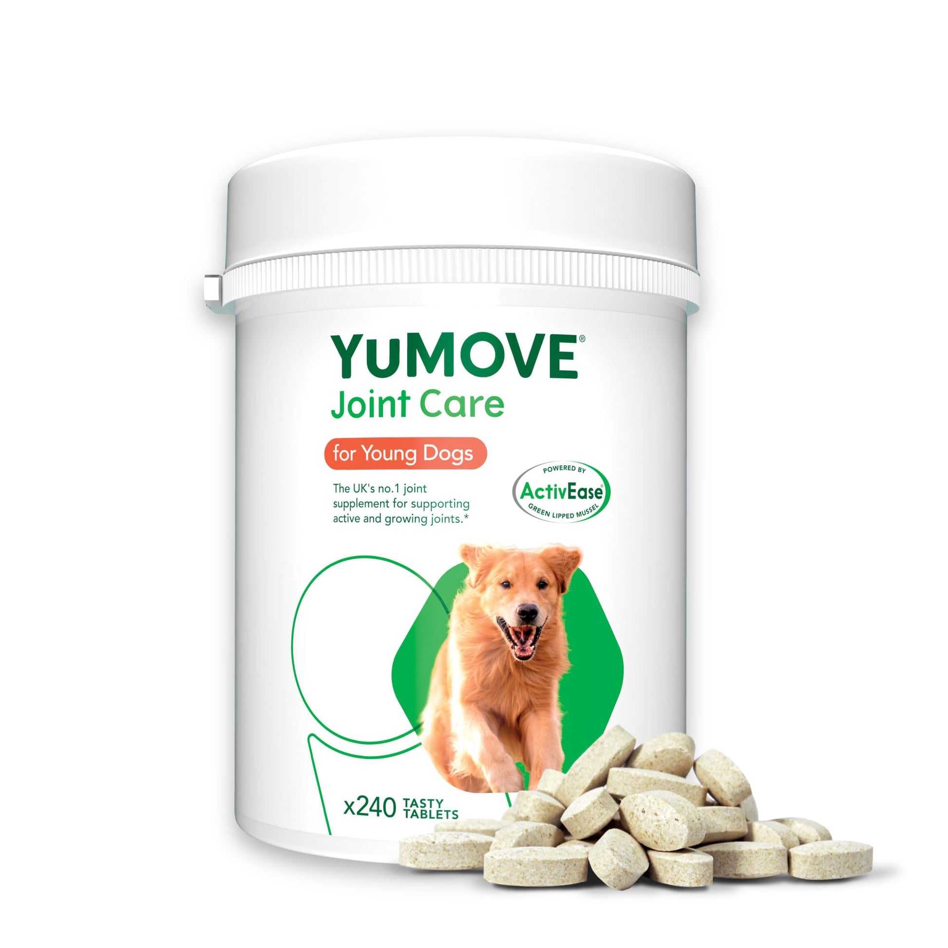 YuMOVE Young and Active Dog | Joint Supplement for Dogs to Support Active and Growing Joints Aged Under 6 | 60 Tablets Clear
