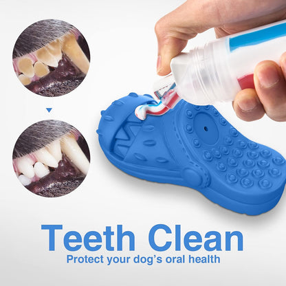 RUXAN Dog Chew Toys Indestructible - Squeaky Interactive Dog Toys for Teeth Cleaning, Rubber Dog Chew Toy with Beef Flavor for Small Medium Large Aggressive Chewers