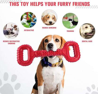 Feeko Large Breed Dog Toys - Indestructible Interactive Bone Toy, 15 Inch, Natural Rubber, Tooth Cleaning, Tug-of-war for Medium & Large Dogs