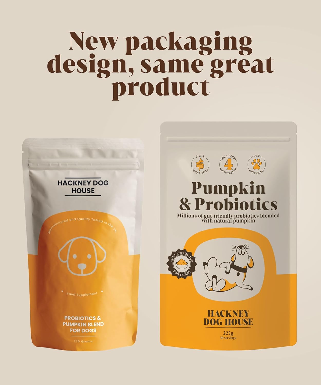 Probiotics & Pumpkin For Dogs | Real Pumpkin Purée Powder + Pre & Probiotic Blend | Dog Probiotics For Gut Health | 225 grams | 45 Daily Servings