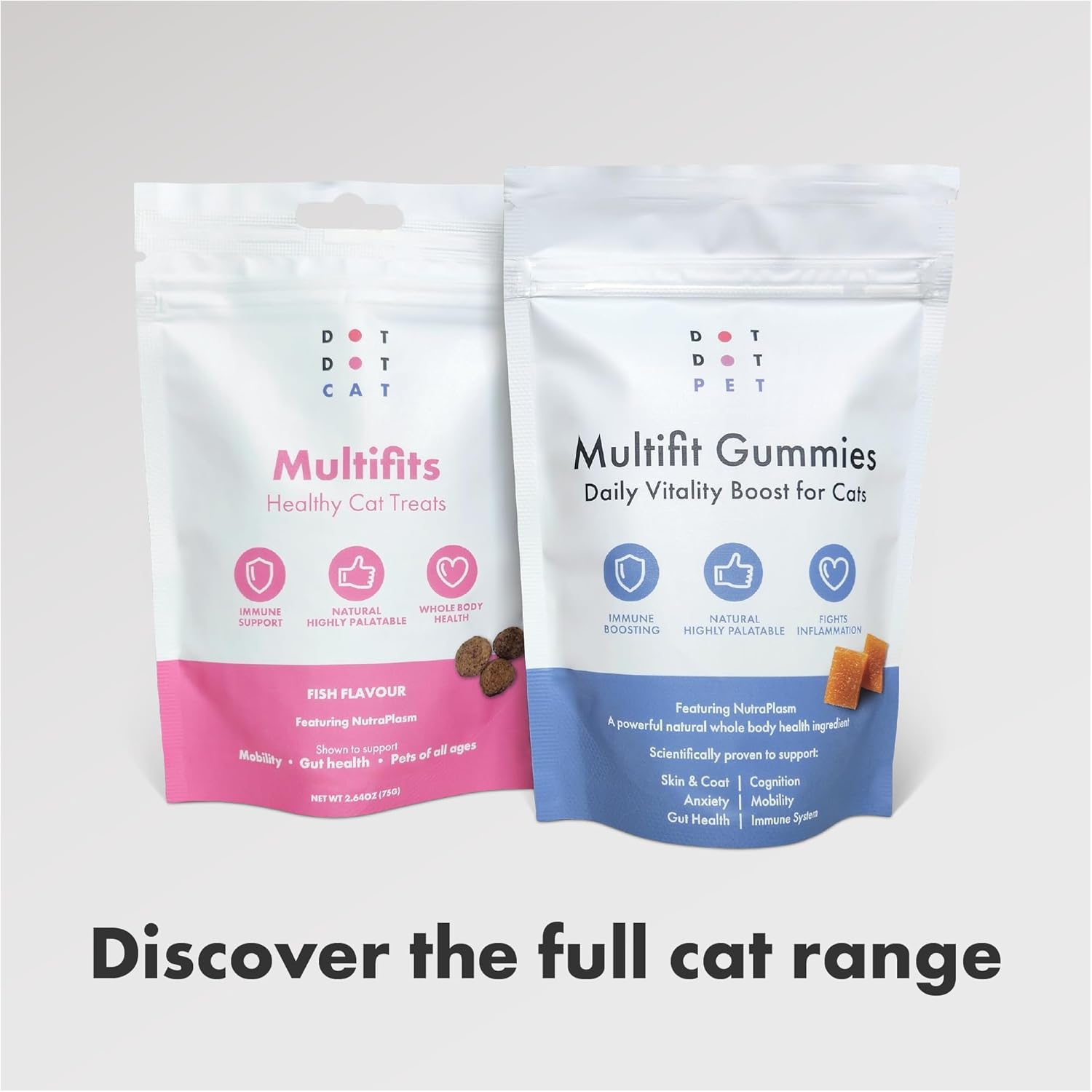 Multifit Crunchy Kibble Topper for Cats 75g - Plasma Superfood Supplement - Vet-Endorsed Daily Topper for Immunity, Gut Health & Vitality - With Collagen for Skin & Coat