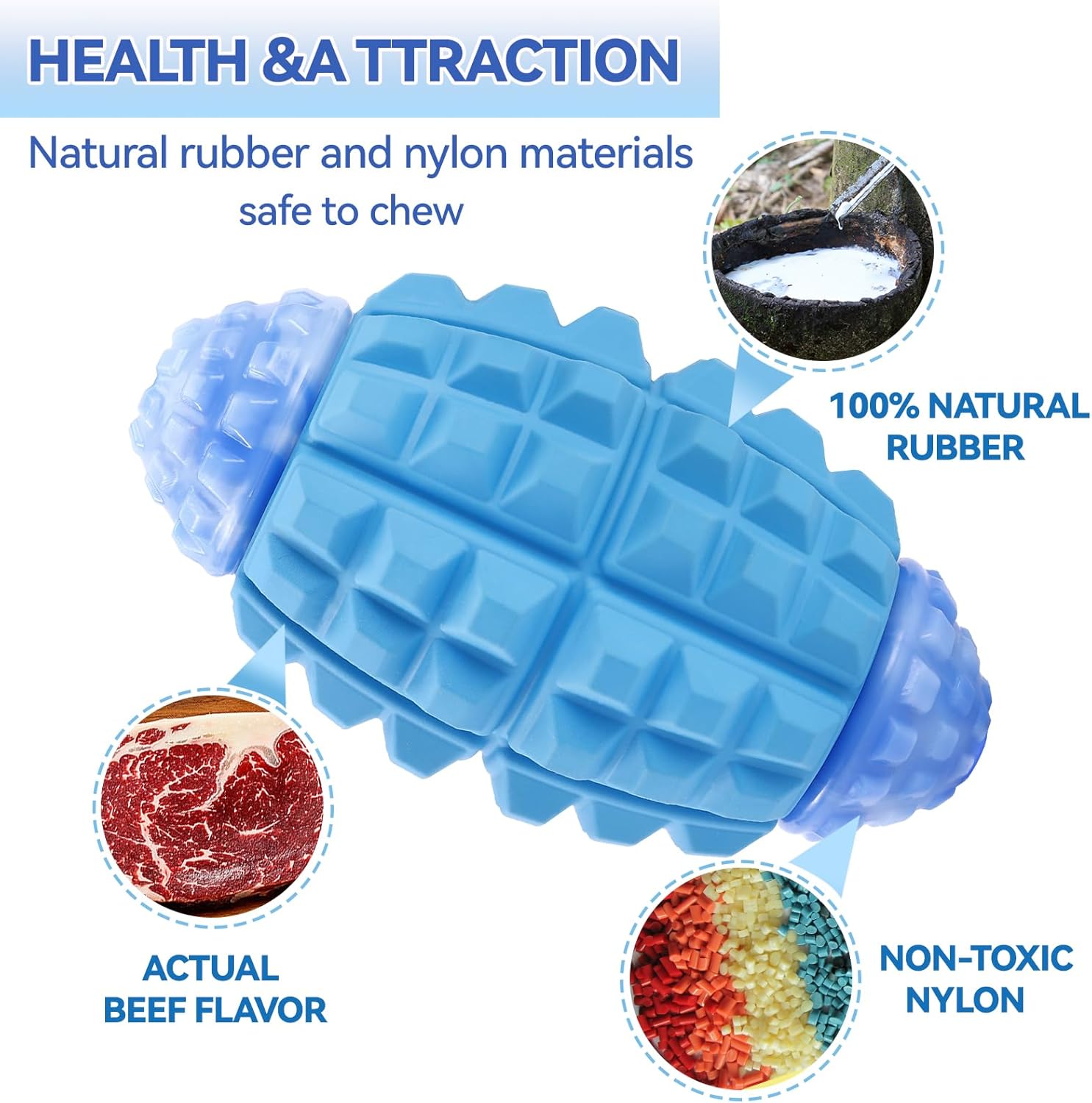 YINEYA Tough Dog Toys for Aggressive Chewers - Large Breed, Indestructible & Durable, Squeaky Dog Ball