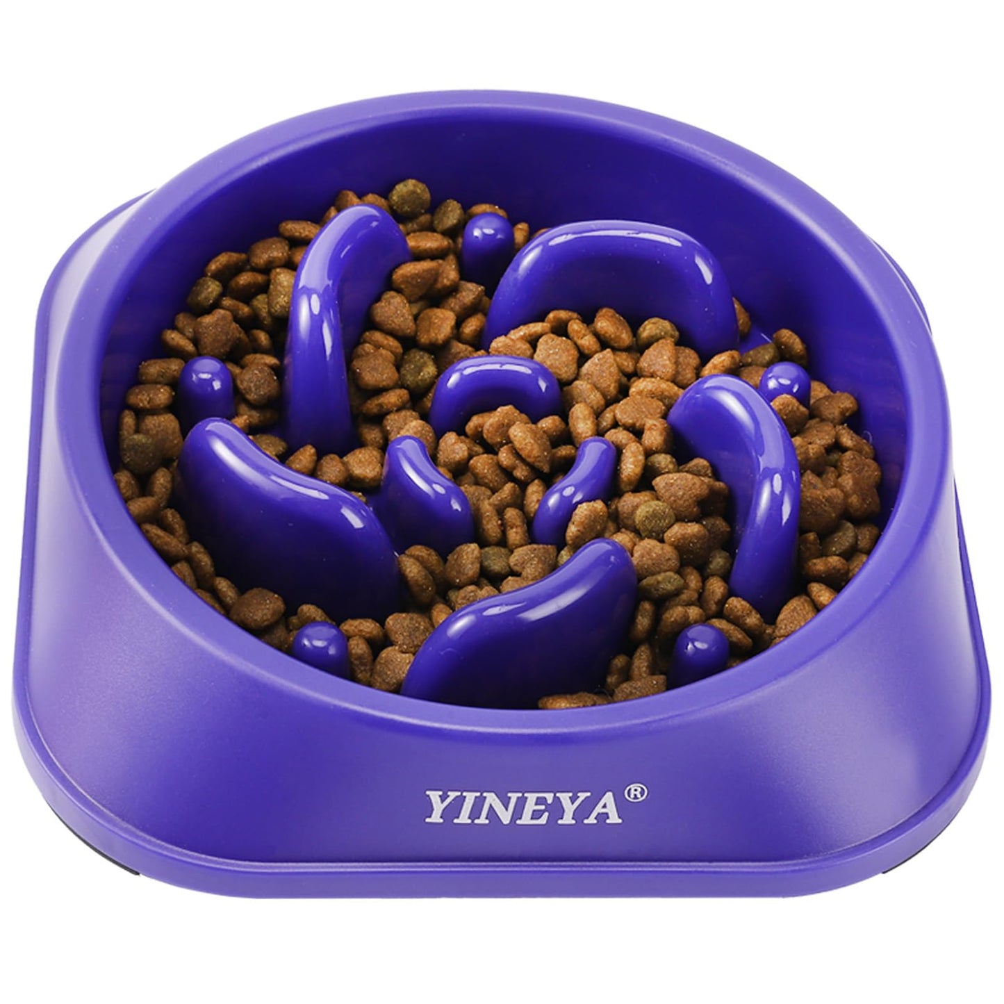 YINEYA Slow Feeder Dog Bowl Anti Gulping Healthy Eating Dog Slow Food Feeding Pet Bowl Slow Eating Healthy Design for Large Size Dogs (Rosered)