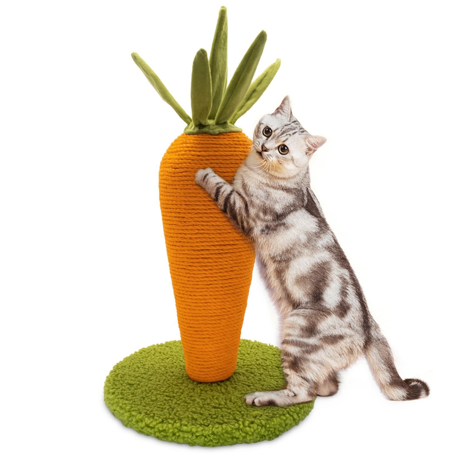 AUSCAT Cat Scratching Post, Cute Cactus Scratching Post, Nature Sisal Cat Scratcher for Indoor Cats and Kittens