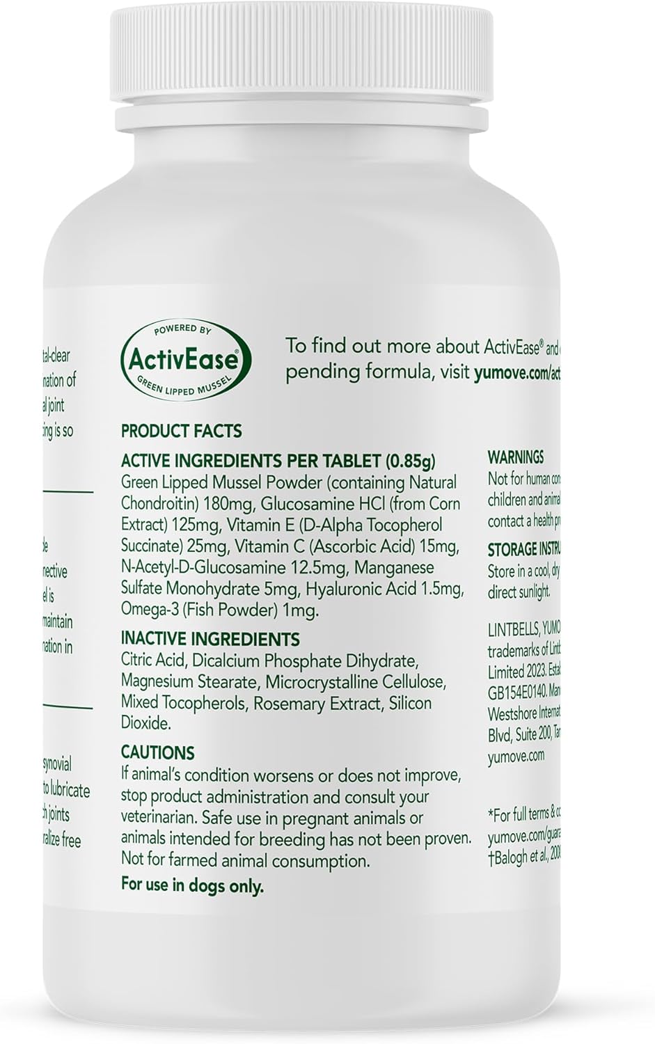 YuMOVE Young and Active Dog | Joint Supplement for Dogs to Support Active and Growing Joints Aged Under 6 | 60 Tablets Clear