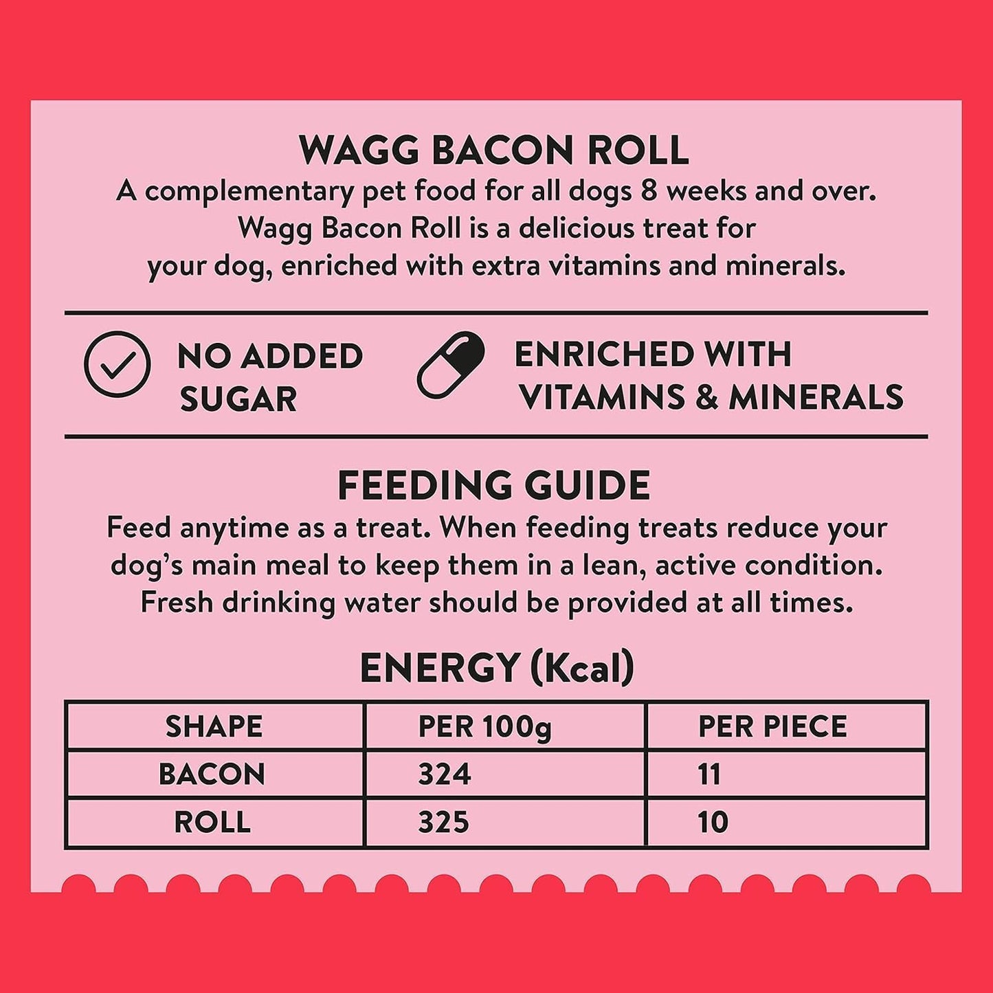 Wagg Bacon Roll Tasty Bites Pork Dog Treats 125g (Pack of 7) - Oven Baked
