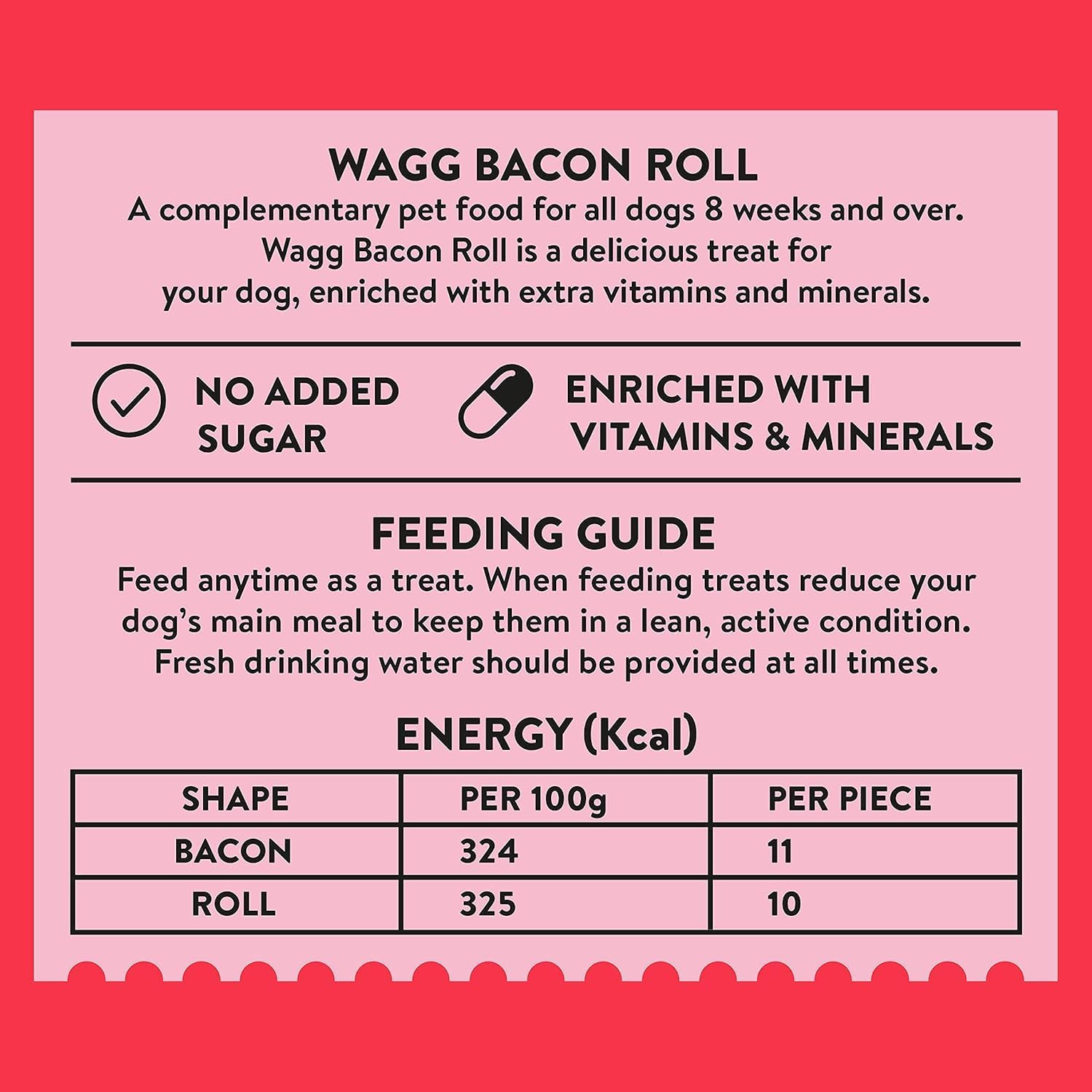 Wagg Bacon Roll Tasty Bites Pork Dog Treats 125g (Pack of 7) - Oven Baked