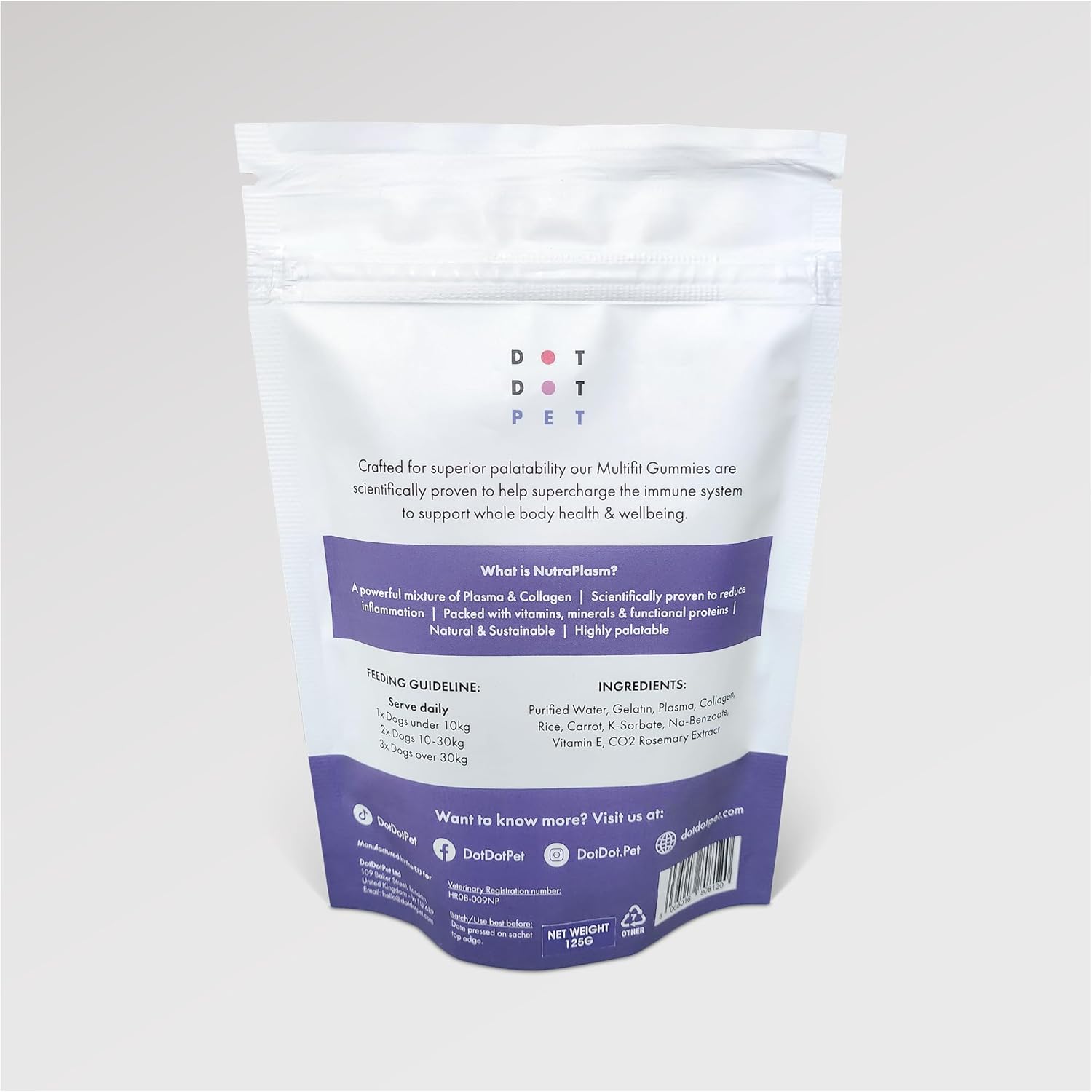 Dog Multivitamin Gummies (30 Pack) - Plasma Superfood Dog Supplements - Vet Endorsed Daily Vitamins Chew for Immunity, Gut Health & Vitality - With Collagen for Skin, Coat & Joints