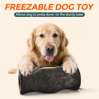 AUSCAT Dog Enrichment Toys, Dog Frozen Treat Toys to Keep Them Busy, Interactive Dog Toys for Aggressive Chewers, Stuffable Dog Toys, Stump Shape