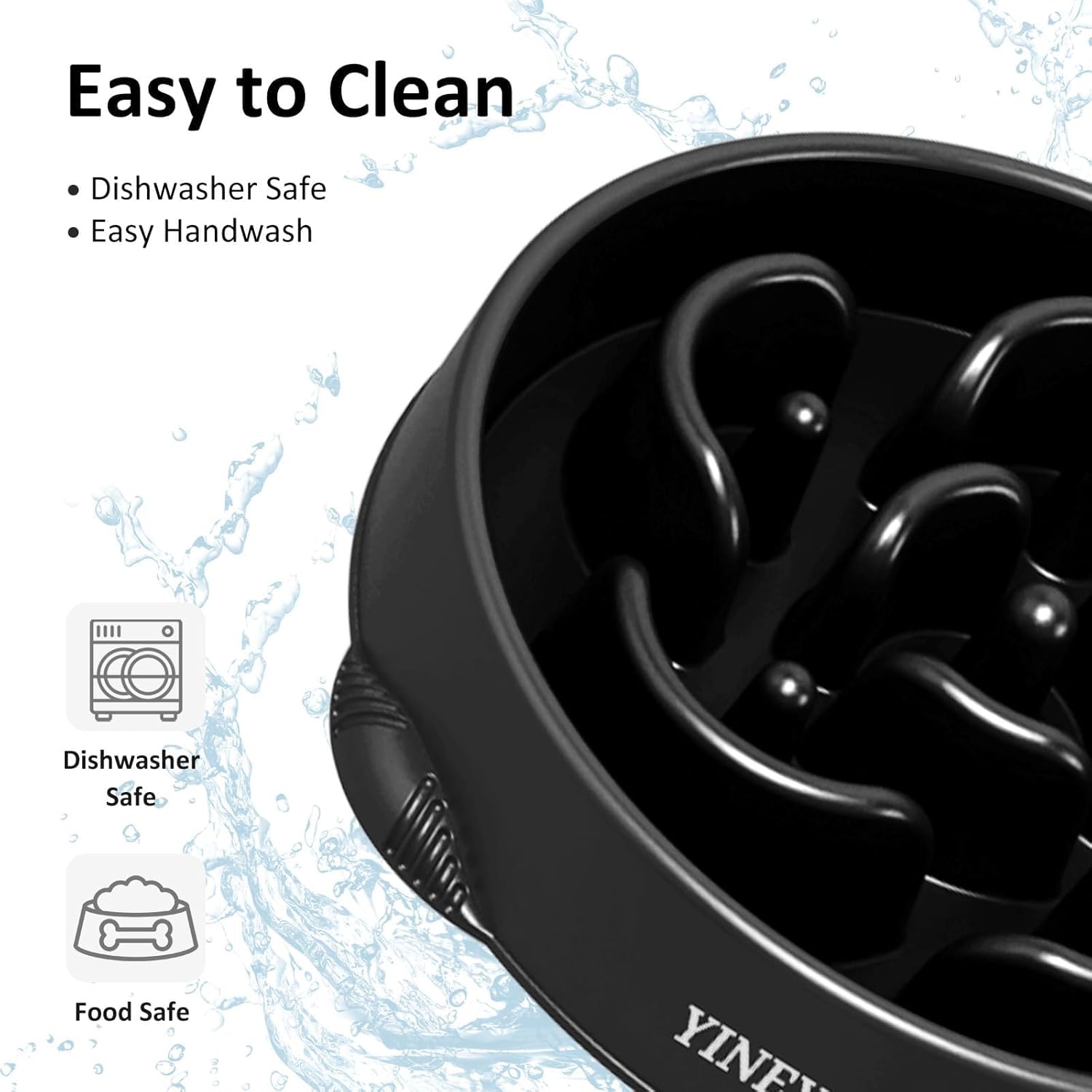 YINEYA 4 Cups Slow Feeder Dog Bowls Large Breed, Anti-Choking Pet Supplies, Maze Dog Food Bowl, Puzzle Feeder That Slow Down Eating