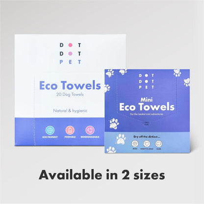 Eco Dog Towels for Drying Dogs (20 Pack) - Natural Fibre, Super-Absorbent Dog Drying Towels - Plastic-Free & Skin-Kind - Dog Cleaning Wipes Ideal for Muddy Walks, Wet Dogs & Bath Time