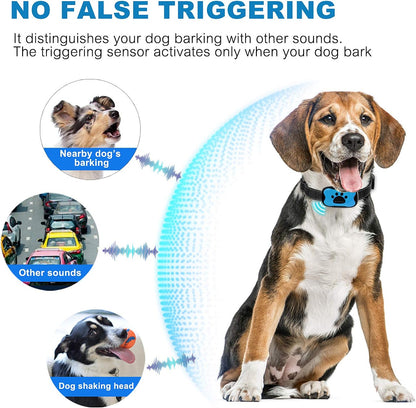 MASBRILL Anti Bark Collars for Dogs, Rechargeable Bark Collar for Small Medium Large Dogs, Dog Barking Collar with Vibrating Beep Training, Stop Dog Barking Deterrent Device 7 Sensitivity Levels(Blue)