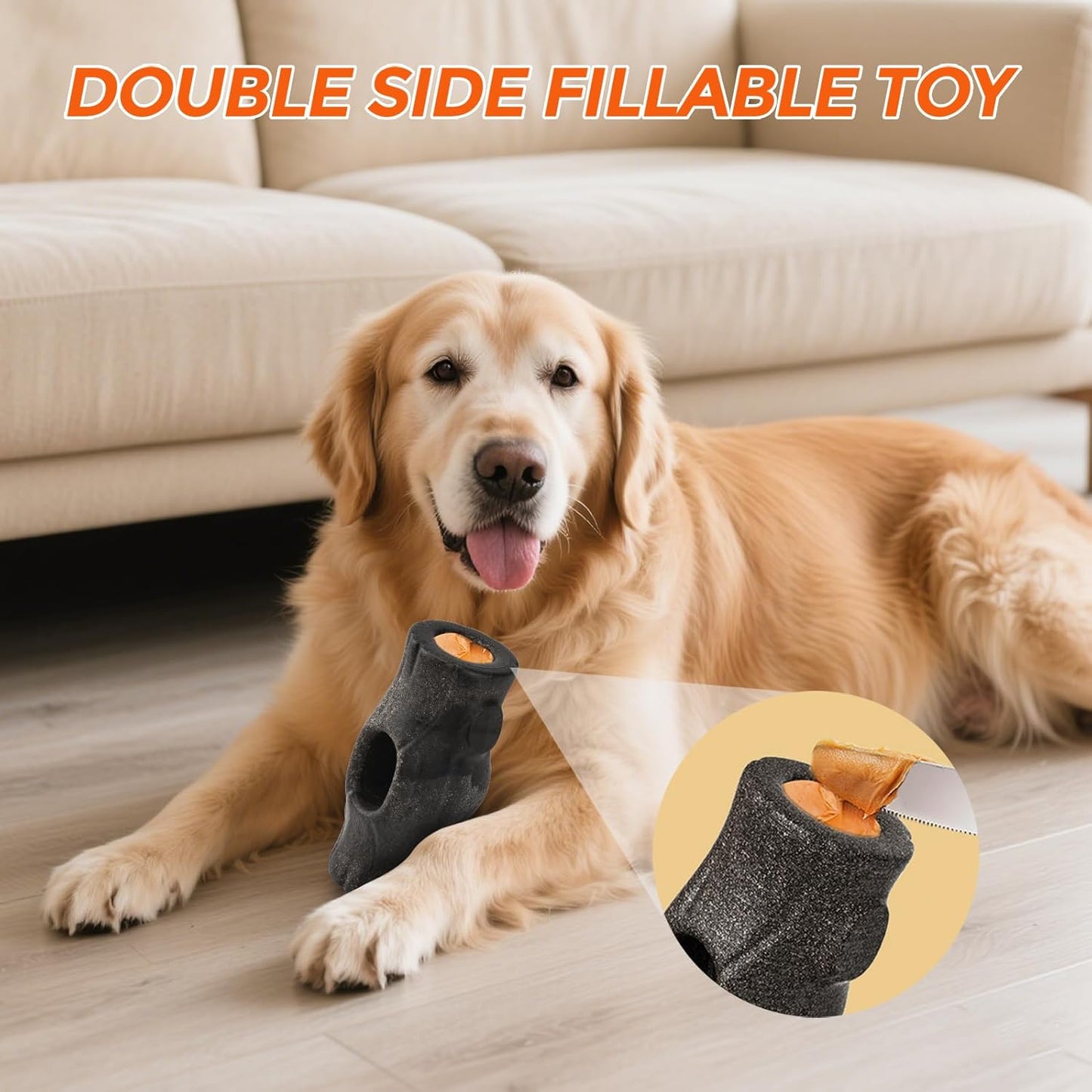 AUSCAT Dog Enrichment Toys, Dog Frozen Treat Toys to Keep Them Busy, Interactive Dog Toys for Aggressive Chewers, Stuffable Dog Toys, Stump Shape