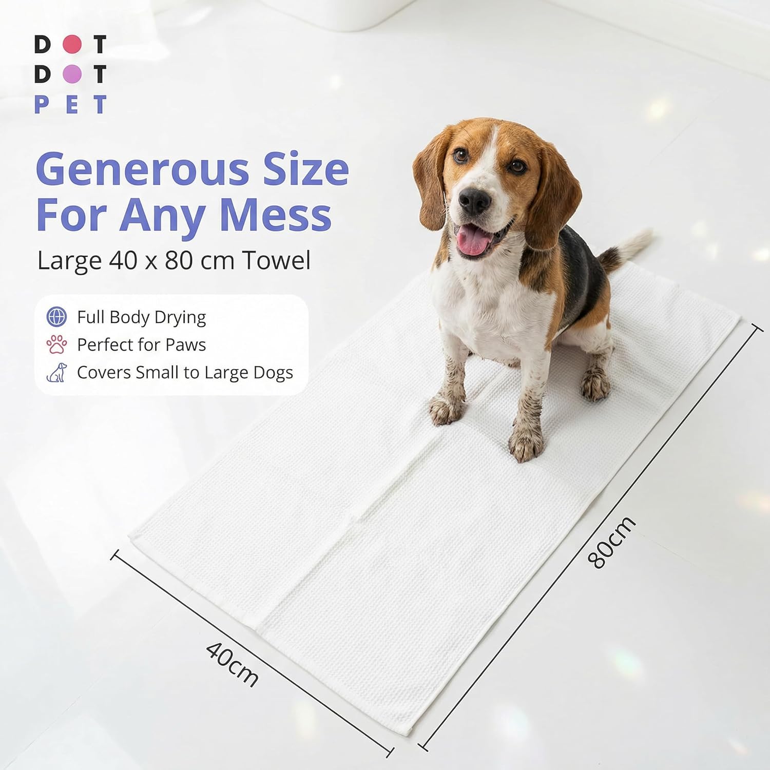 Eco Dog Towels for Drying Dogs (20 Pack) - Natural Fibre, Super-Absorbent Dog Drying Towels - Plastic-Free & Skin-Kind - Dog Cleaning Wipes Ideal for Muddy Walks, Wet Dogs & Bath Time