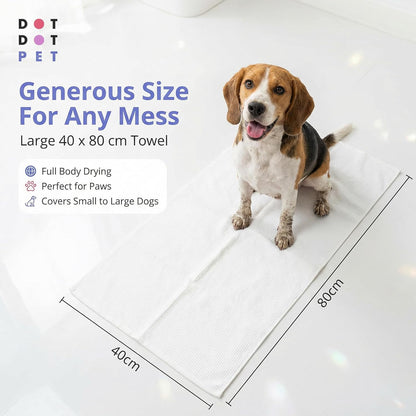 Eco Dog Towels for Drying Dogs (20 Pack) - Natural Fibre, Super-Absorbent Dog Drying Towels - Plastic-Free & Skin-Kind - Dog Cleaning Wipes Ideal for Muddy Walks, Wet Dogs & Bath Time