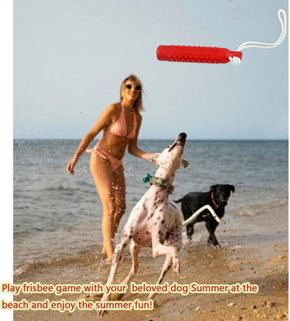 Dog Toy for Destructive Chewers - Durable Floating Chew Stick, Tough Rubber & Waterproof for Swimming, Fetch Training, Bright Red Sink-Free Pool Dog Stick Toys