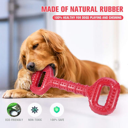 Feeko Large Breed Dog Toys - Indestructible Interactive Bone Toy, 15 Inch, Natural Rubber, Tooth Cleaning, Tug-of-war for Medium & Large Dogs