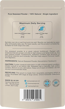 Plaque Off Seaweed Powder for Dogs (150 grams) | Natural Kelp | Plaque & Tartar Remover for Dogs | Naturally Freshens Breath | Dental Powder | Fights Teeth & Gum Disease | 120 Servings