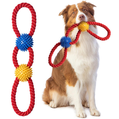 Aitmexcn Dog Rope Toys for Large Medium Breed Chewers – 37 Inch 5 Knots Indestructible Dog Chew Toys, Tough Tug of War Rope for Teeth Cleaning, Interactive Play
