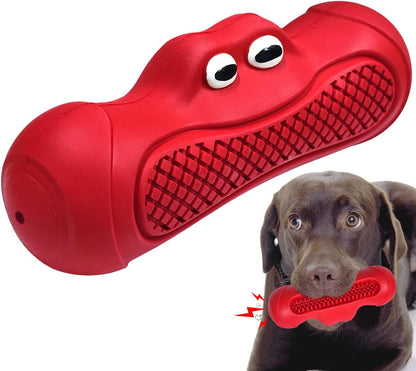 Dog Toys Indestructible Dog Toy Tough Squeaky Dogs Chew Toys, Rubber Toys for Training Teeth Cleaning Playing and Chewing for Medium Breeds