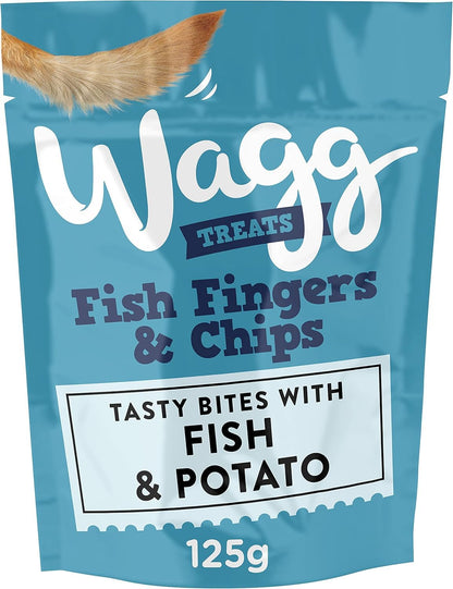 Wagg Steak & Chips Tasty Bites Beef & Potato Dog Treats 125g (Pack of 7) - Oven Baked