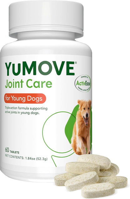 YuMOVE Young and Active Dog | Joint Supplement for Dogs to Support Active and Growing Joints Aged Under 6 | 60 Tablets Clear