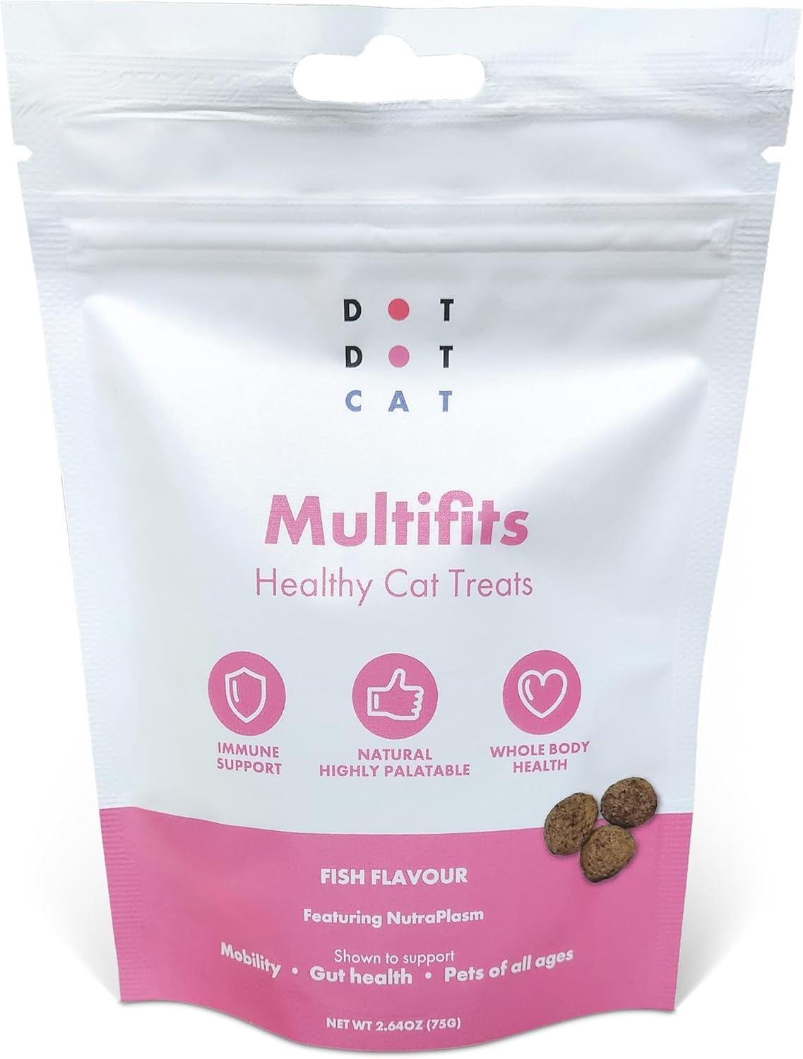 Multifit Crunchy Kibble Topper for Cats 75g - Plasma Superfood Supplement - Vet-Endorsed Daily Topper for Immunity, Gut Health & Vitality - With Collagen for Skin & Coat