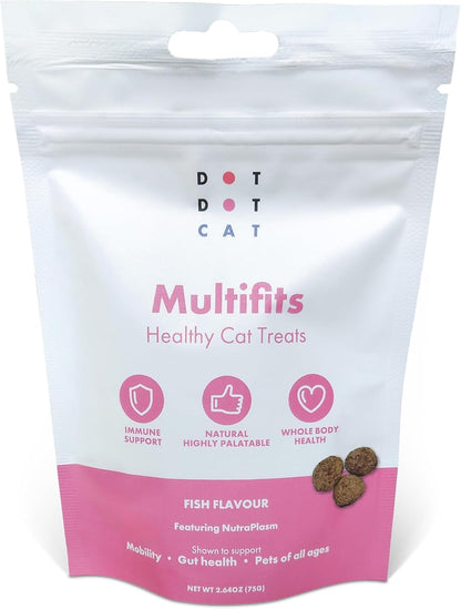 Multifit Crunchy Kibble Topper for Cats 75g - Plasma Superfood Supplement - Vet-Endorsed Daily Topper for Immunity, Gut Health & Vitality - With Collagen for Skin & Coat