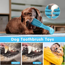 HETOO Dog Chew Toys, Dog Toothbrush Toys for Puppy Dental Care Teeth Cleaning, Natural Rubber Teeth Grinding Rod Gifts for Dogs (Blue)