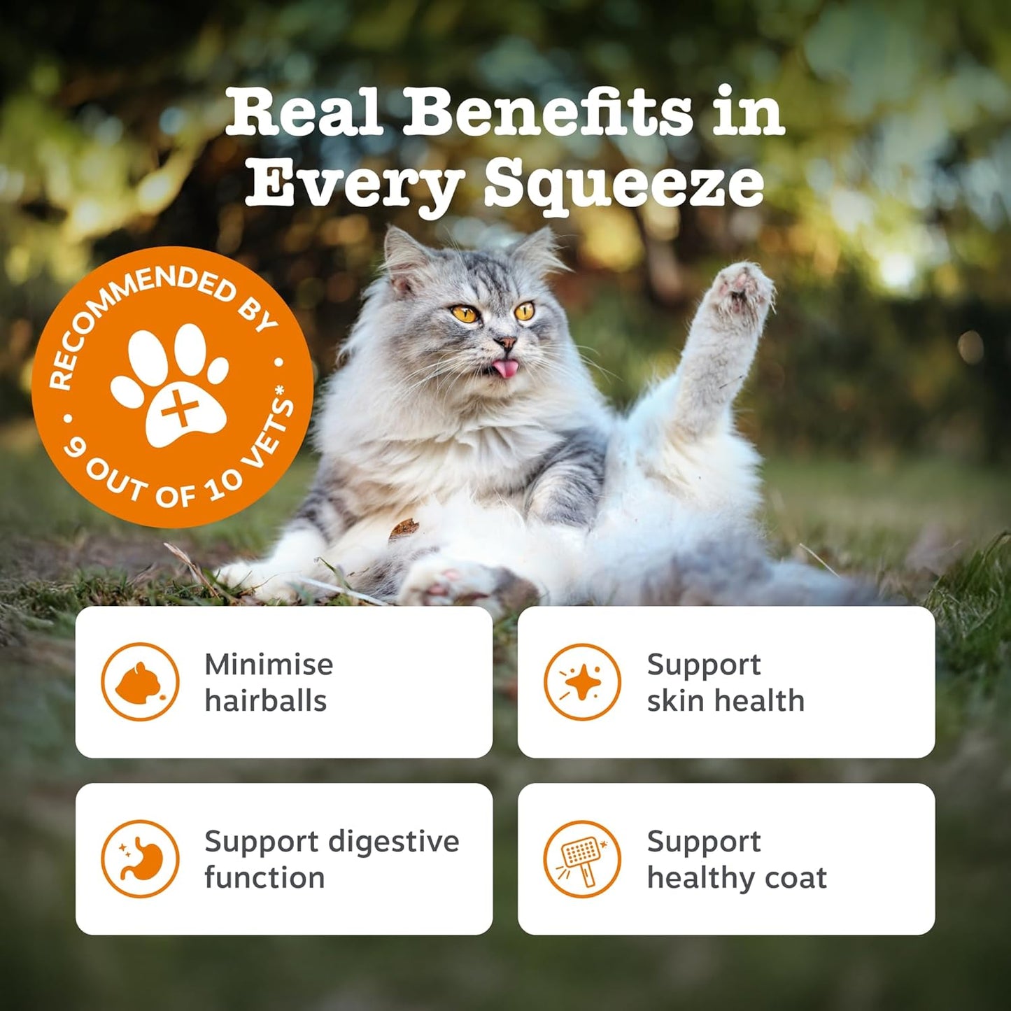 Zesty Paws Anti-Hairball Paste for Cats | Minimises Hairballs, Aids Digestion, Supports Skin & Coat Health | Contains Fish Oil, OmegaVie, Psyllium Husk, Inulin, Malt Extract | Real Fish Flavour | 75g