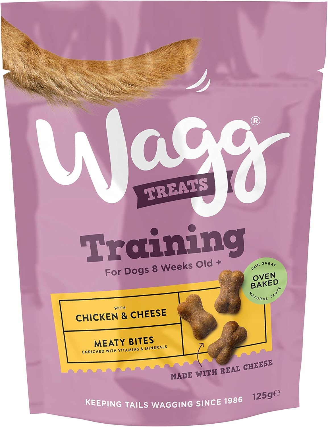 Wagg Training Mini Bones Chicken & Cheese Dog Treats 125g (Pack of 7) - Oven Baked
