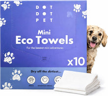 Eco Mini Dog Towels for Drying Dogs (10 Pack) - Natural Fibre, Super-Absorbent Small Dog Drying Towels, Plastic-Free & Skin-Kind - Dog Cleaning Wipes Ideal for Mud, Wet Dogs & Bath Time