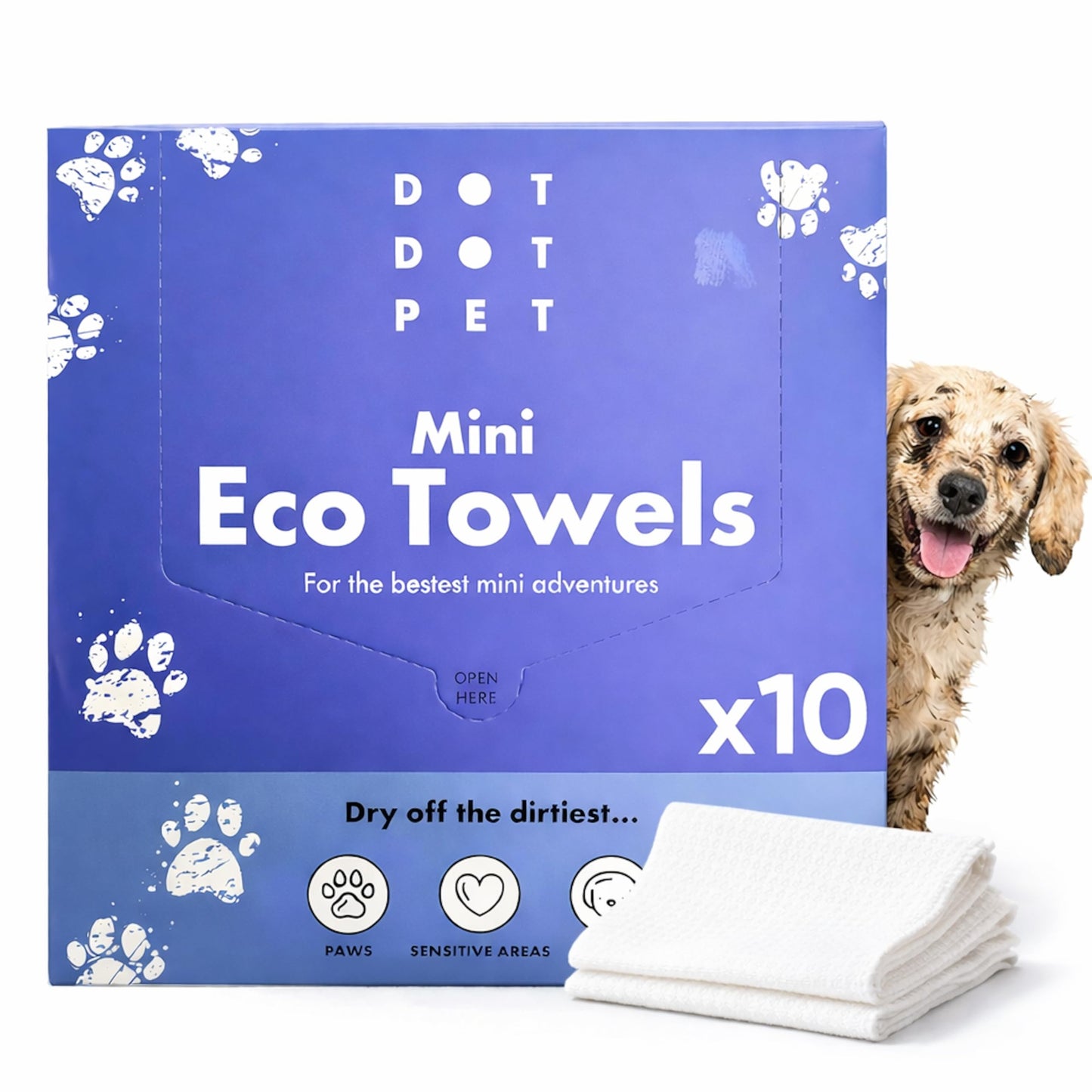 Eco Dog Towels for Drying Dogs (20 Pack) - Natural Fibre, Super-Absorbent Dog Drying Towels - Plastic-Free & Skin-Kind - Dog Cleaning Wipes Ideal for Muddy Walks, Wet Dogs & Bath Time